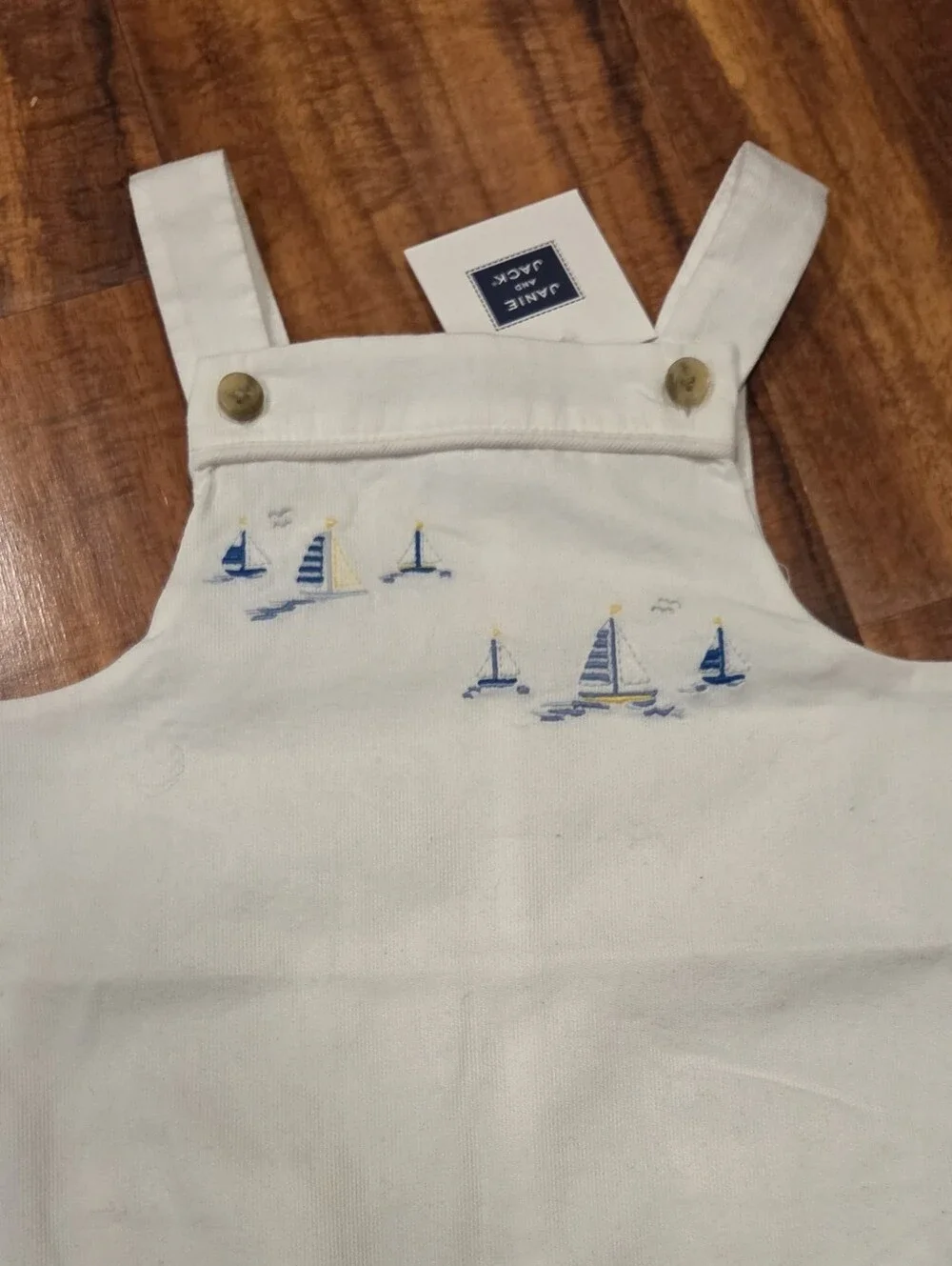 Janie and Jack NWT 6-12 Months Polo Bodysuit and Sailboat Linen Shortall